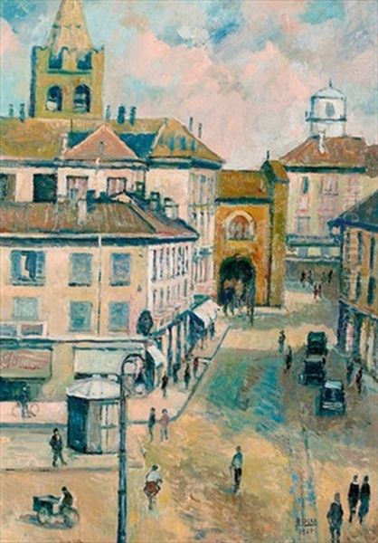 Ansicht Von Monza Oil Painting by Anselmo Bucci
