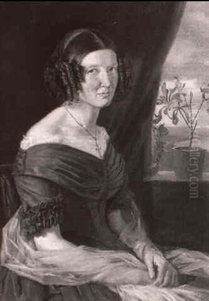 Portrait Einer Dame Oil Painting by Josef Bucher