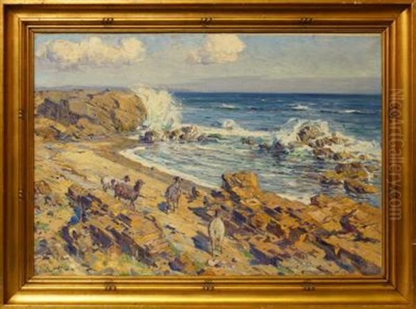 Coastal Landscape Oil Painting by Carl Budtz-Moller