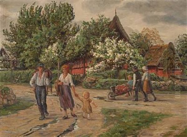 Junidag. Melsted. Bornholm Oil Painting by Carl Budtz-Moller