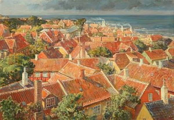 Over Gudhjems Tage (bornholm) Oil Painting by Carl Budtz-Moller