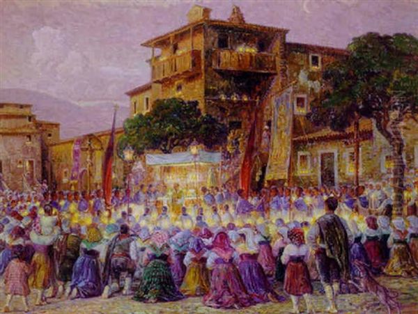 Fest Bei Nacht Oil Painting by Carl Budtz-Moller