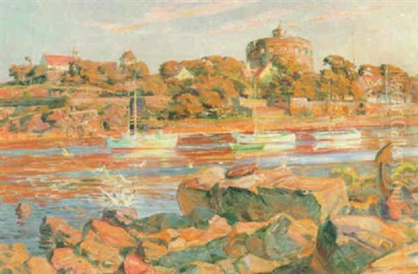 Udsigt Mod Christianso Oil Painting by Carl Budtz-Moller