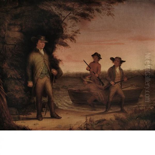 Landing The Boat Oil Painting by Otis Bullard