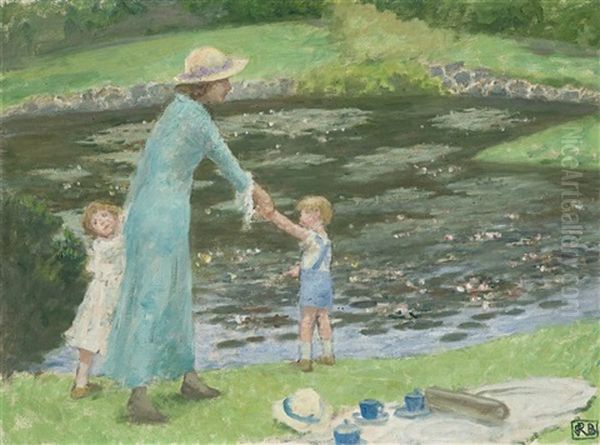 The Lily Pond Oil Painting by Rupert Charles Bunny