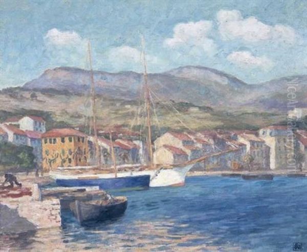 Le Mouillage Abrite, Port Vendres (sheltered Anchorage) Oil Painting by Rupert Bunny