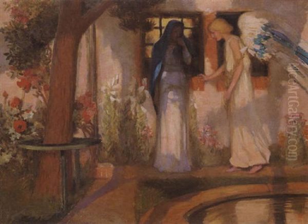 The Annunciation Oil Painting by Rupert Bunny