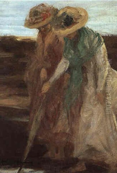 On The Shore Oil Painting by Rupert Bunny