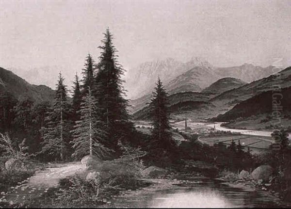 Zillertal In Tirol Oil Painting by Jakob Burgaritzky