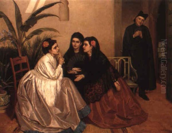 A Bit Of Scandal Oil Painting by John Bagnold Burgess