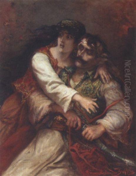 Episode De La Guerre Du Montenegre Oil Painting by Joseph Emmanuel van den Bussche