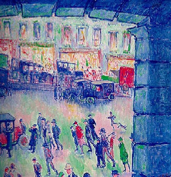 La Cour De Rome Et La Gare Saint-lazare Oil Painting by Theodore Earl Butler