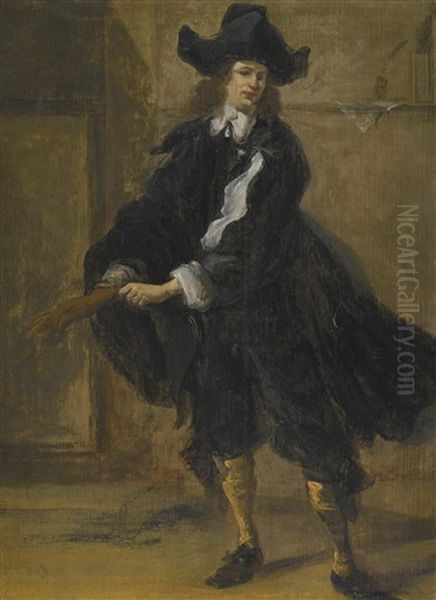Portrait Of An Actor, Said To Be Cave Underhill As Obadiah In Robert Howard's Comedy The Committee Oil Painting by Robert Byng or Bing