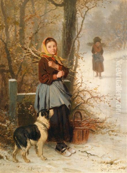 Die Reisigsammlerinnen Oil Painting by Louis Simon Cabaillot Lassalle