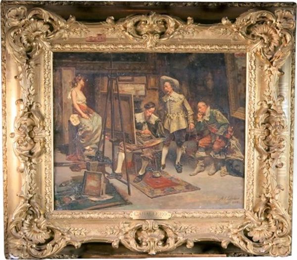 Chez Le Peintre Oil Painting by Maximo Juderias Caballero