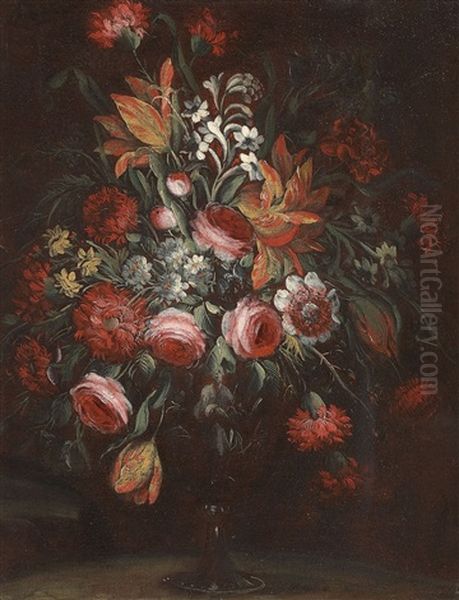 Blumenstillleben Oil Painting by Margherita Caffi