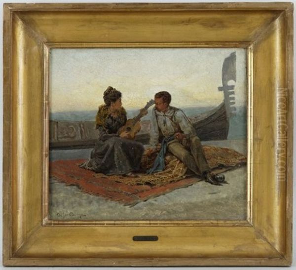 Couple A Venise Oil Painting by Arthur Calame