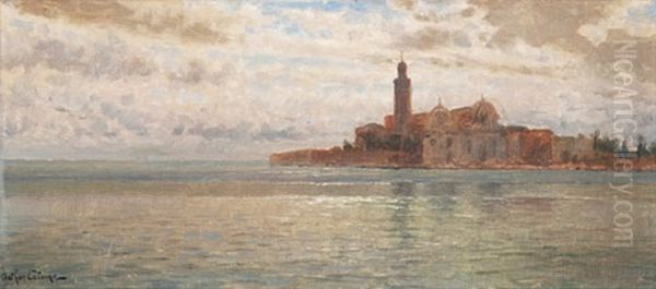 Blick Auf San Michele Mit Der Capella Emiliana Oil Painting by Jean-Baptiste-Arthur Calame