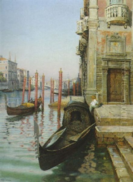 Venedig Oil Painting by Jean-Baptiste-Arthur Calame