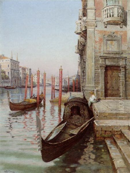 Venedig Oil Painting by Jean-Baptiste-Arthur Calame