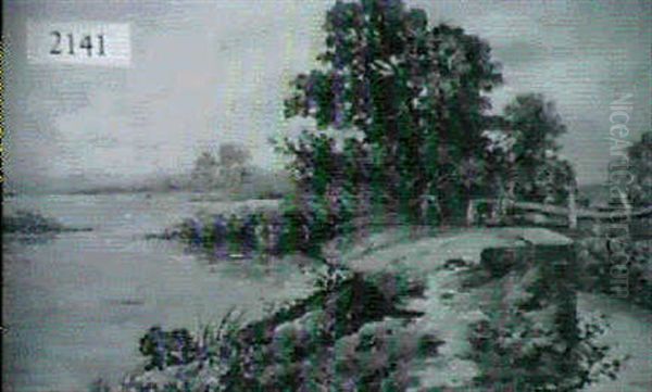 Landscape With Bridge And Water Oil Painting by John (Giovanni) Califano