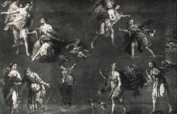 Etude De Personnages Pour Des Sujets Bibliques Oil Painting by Antoine-Francois (Calet) Callet