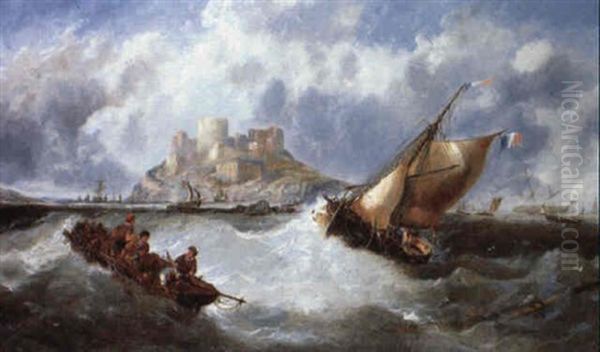The Morning After The Gale, Off The French Coast Oil Painting by John Callow