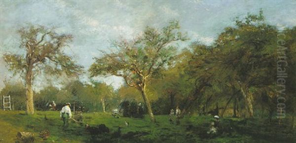 Un Dimanche A Saint-simeon Oil Painting by Adolphe Felix Cals