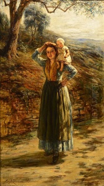 Woman And Child Oil Painting by Hugh Cameron