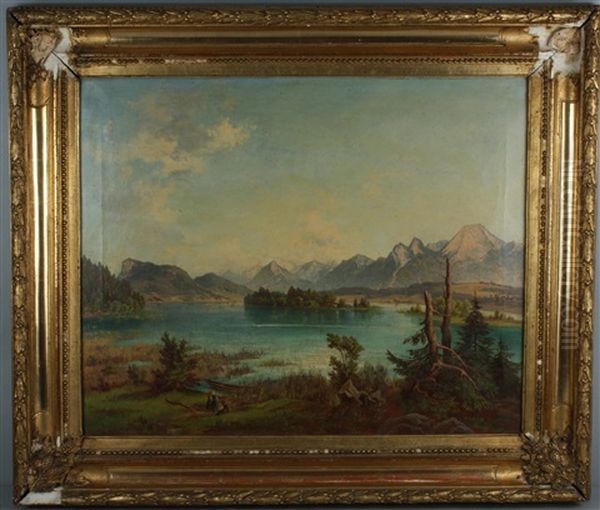 Der Faakersee Mit Dem Mittags Kogel Oil Painting by Jakob Canciani