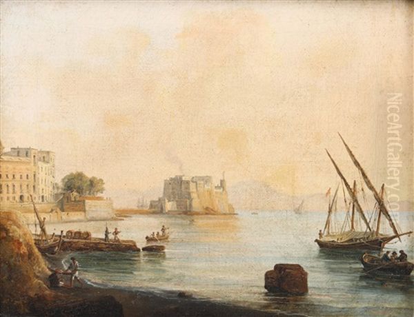 Castello Di Donna Anna A Napoli, 1826 Oil Painting by Salvatore Candido