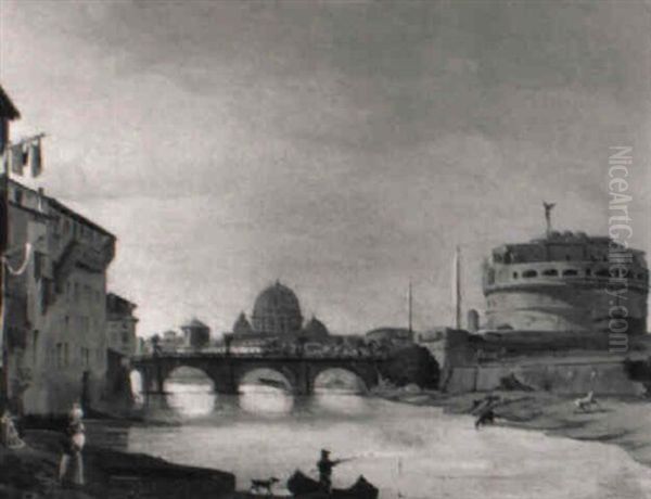 Castel Sant'angelo Oil Painting by Giuseppe Canella