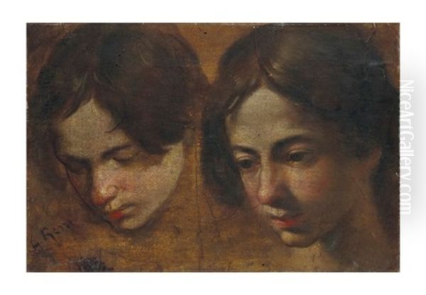Etude De Tetes Oil Painting by Simone Cantarini