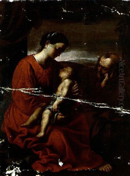 La Sainte Famille Oil Painting by Simone Cantarini