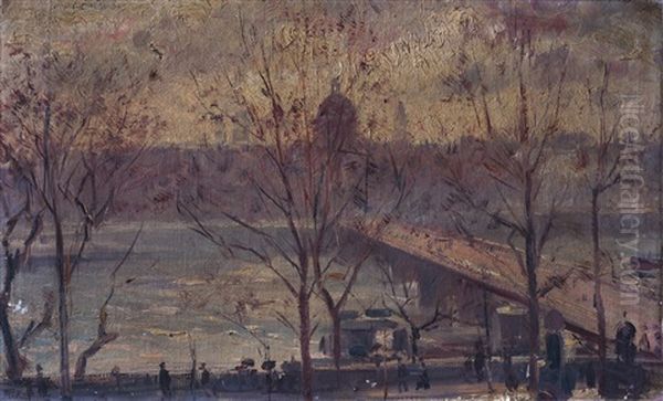 Perspectiva Del Sena Oil Painting by Ulisse Caputo
