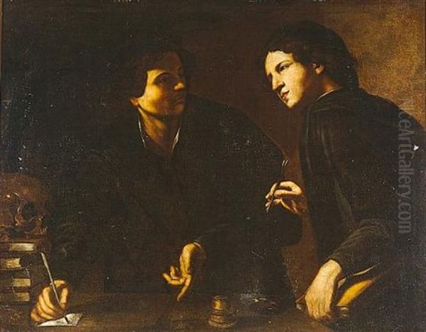 Saints Cosmas And Damian Oil Painting by Giovanni Battista Caracciolo