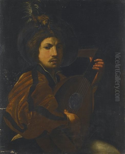 A Lute Player Oil Painting by  Caravaggio