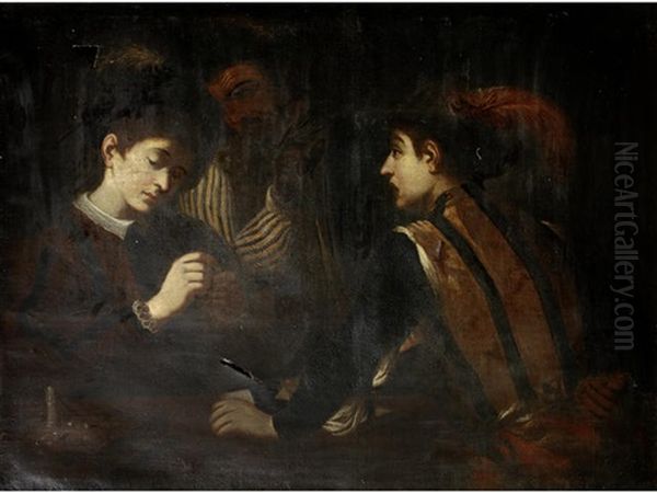 The Card Sharps Oil Painting by Michaelangelo Merisi Da Caravaggio