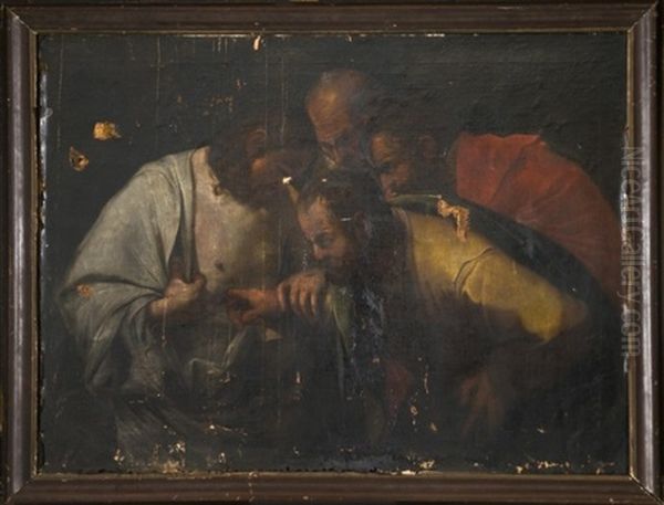 L'incredulite De Saint Thomas Oil Painting by  Caravaggio