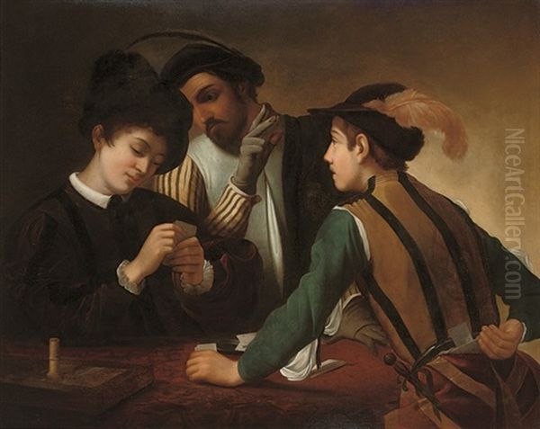 The Cardsharps Oil Painting by  Caravaggio
