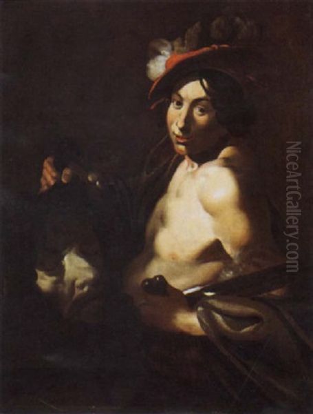 Davide E Golia Oil Painting by Michaelangelo Merisi Da Caravaggio