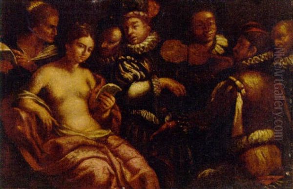 A Musical Gathering Oil Painting by  Caravaggio