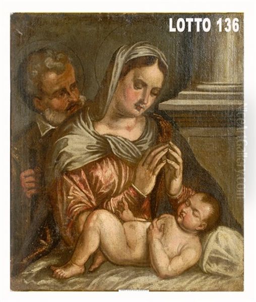 Sacra Famiglia Oil Painting by Polidoro Da Caravaggio (Caldara)