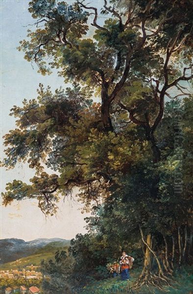 Di Ritorno Dai Boschi Oil Painting by Consalvo Carelli