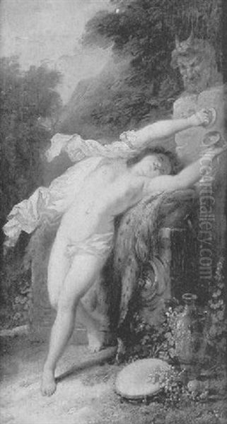 Bacchante Aupres De La Statue De Priape Oil Painting by Jacques Philippe Caresme
