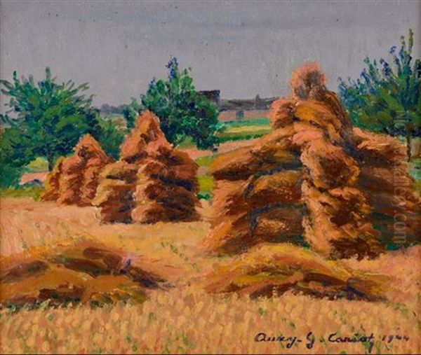 Gathered Wheat Oil Painting by Gustave Camille Gaston Cariot