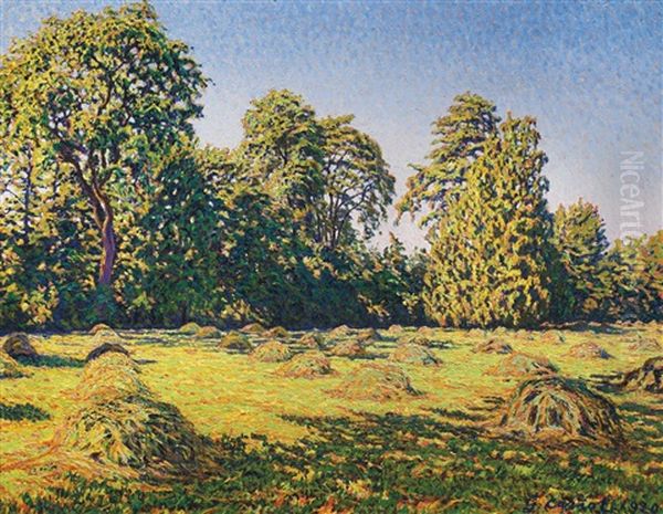 Prairial, Les Foins Oil Painting by Gustave Camille Gaston Cariot