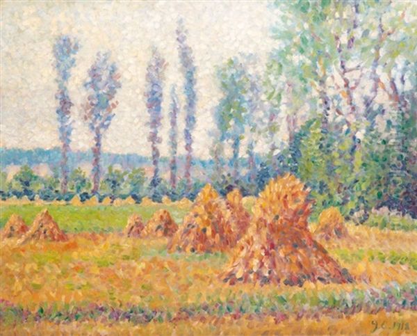 Les Meules Oil Painting by Gustave Camille Gaston Cariot