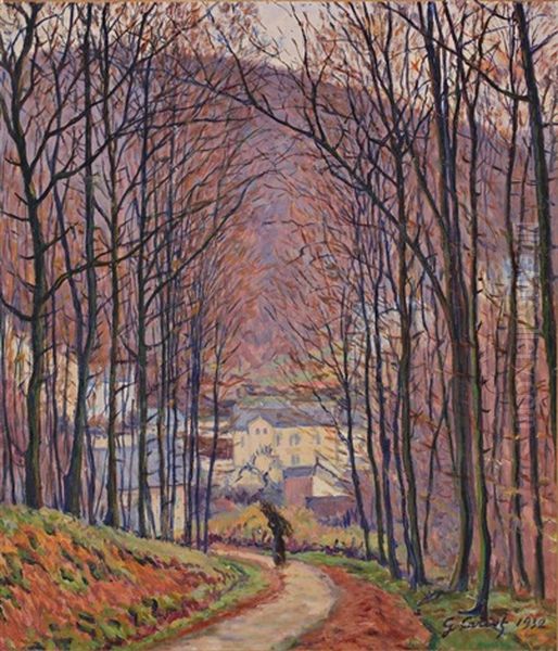 Chemin Et Sous-bois Oil Painting by Gustave Camille Gaston Cariot