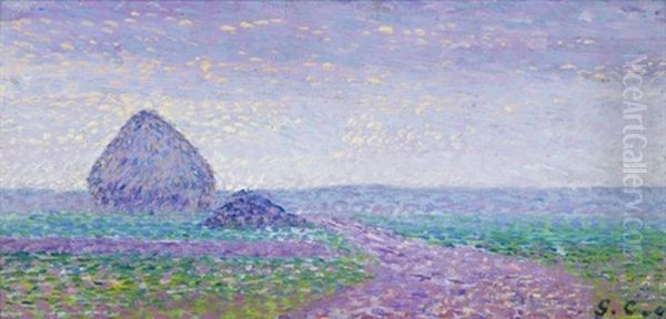 Perigny, Dans La Plaine (study) Oil Painting by Gustave Camille Gaston Cariot